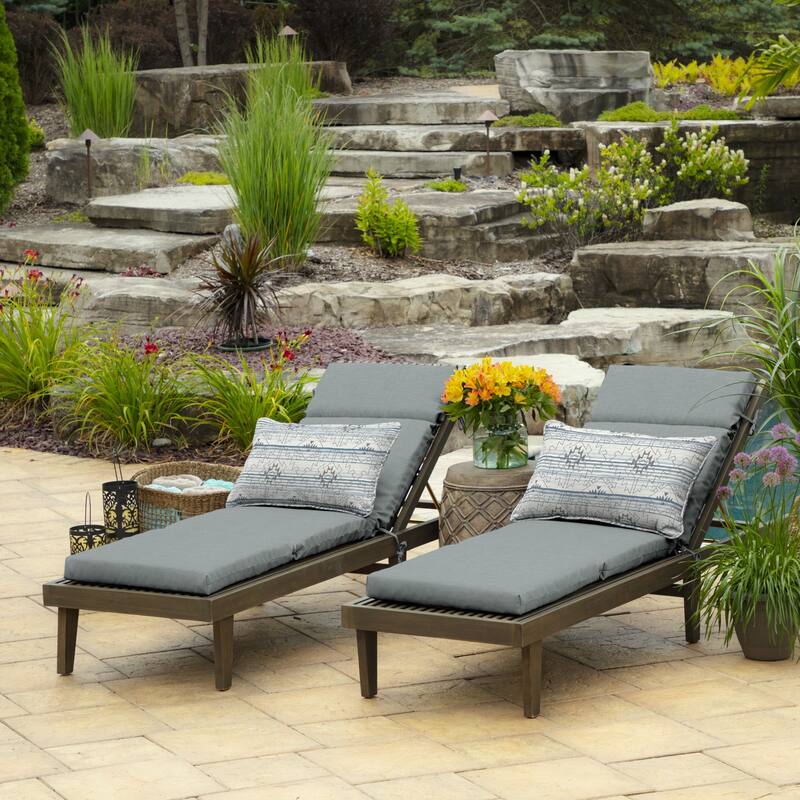 Arden Selections Leala Texture Outdoor Chaise Lounge Cushion