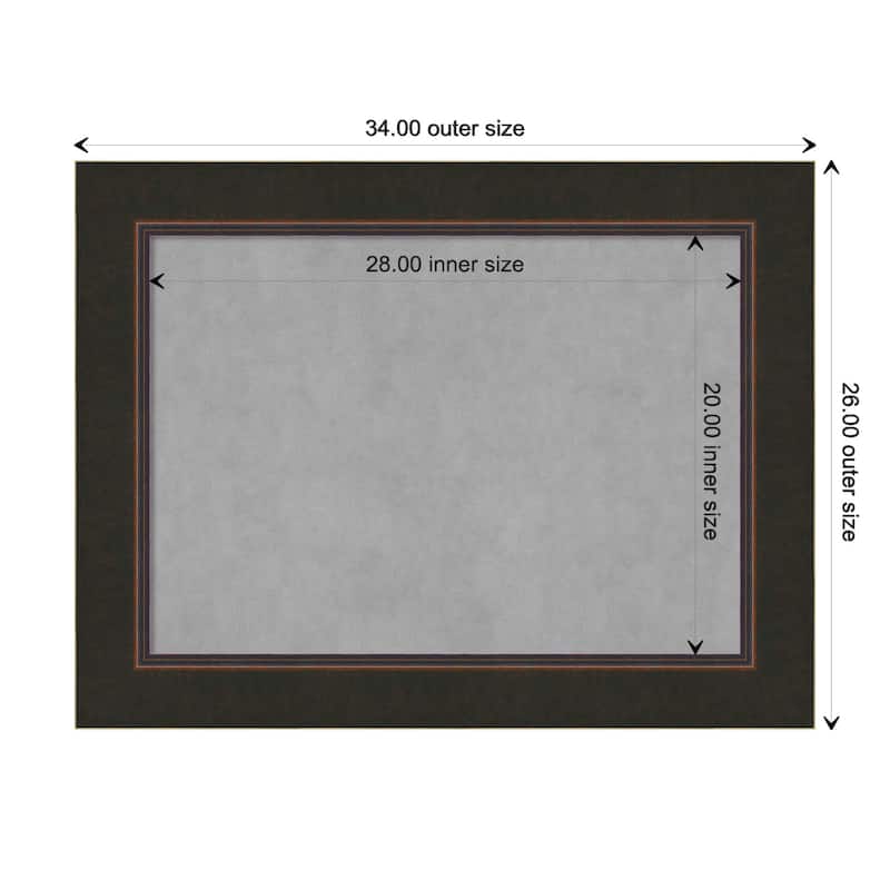 Amanti Art Milano Bronze Framed Magnetic Board - Board Size 28x20