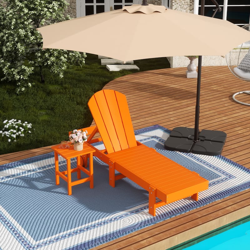 Polytrends Laguna Hdpe All Weather Outdoor Patio Pool Reclining Armless Chaise Lounge (2-Piece Set)