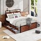 preview thumbnail 2 of 13, Queen Bed Frame with Storage Headboard and 12 Drawers LED Lights, Metal Slats Support