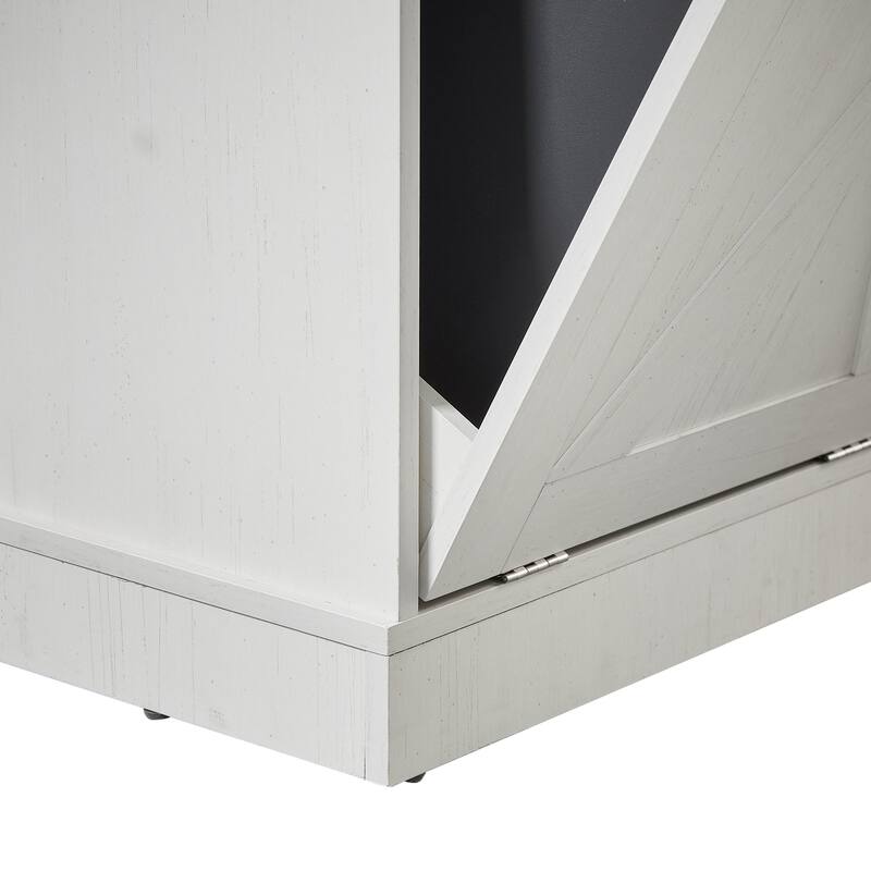 Modern Double-door Trash Cabinet with Two Drawers for Living Room, Kitchen