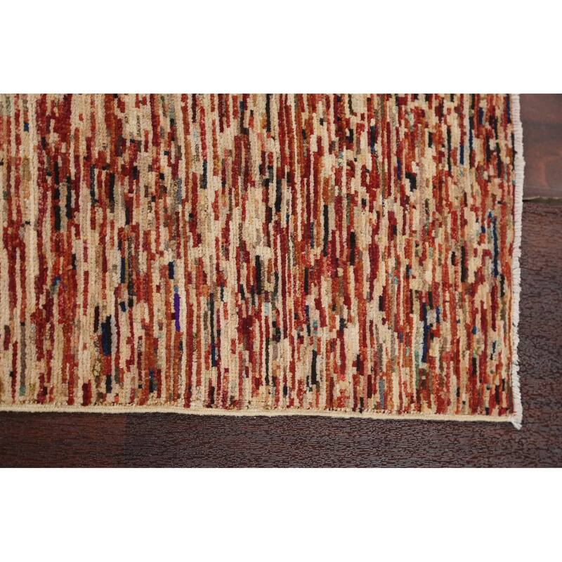 Contemporary Gabbeh Kashkoli Oriental Wool Area Rug Handmade Carpet - 2'7" x 4'0"