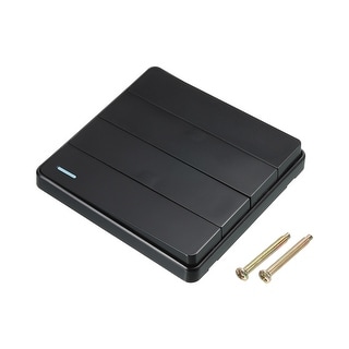 Light Switch Wall Panel Push Button 4 Gang 2 Way Black 250V 10A ...