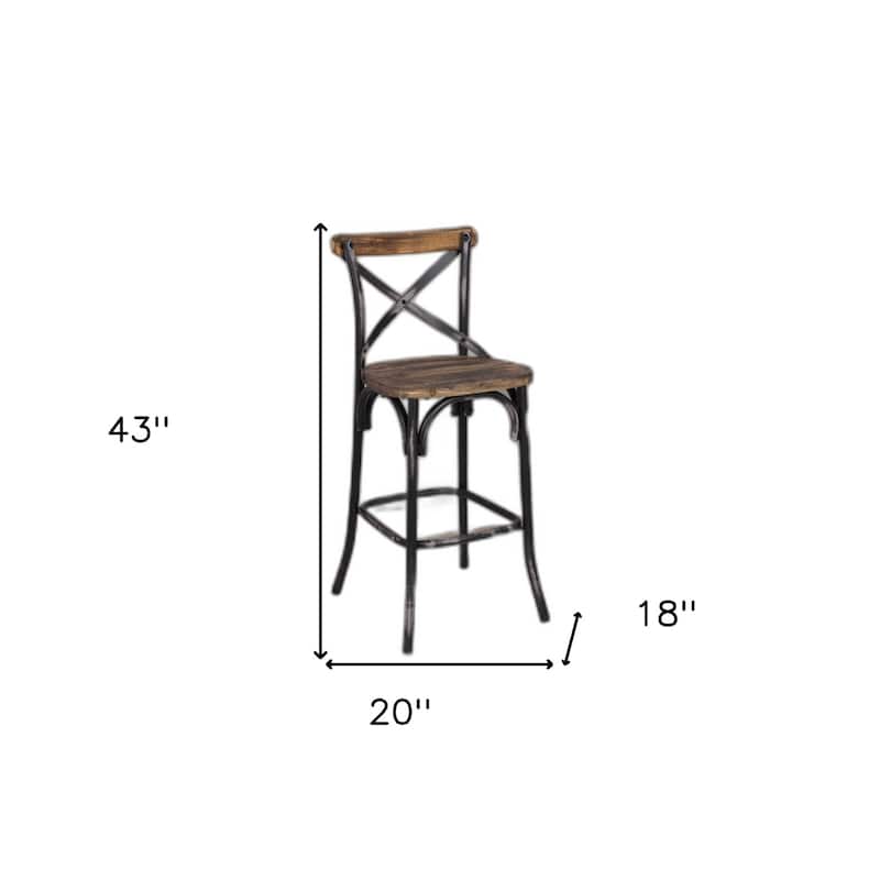 Metal Frame Small Bar Chair with Bucket Seat and Footrest