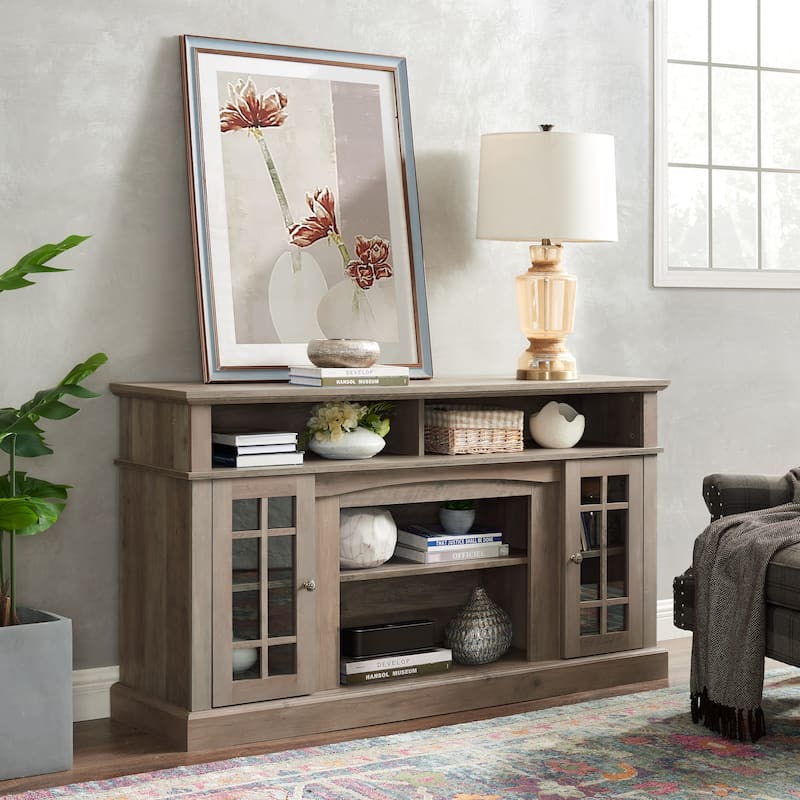 GDFStudio - Aldric 58" Wood TV Stand with Cable Management and Storage