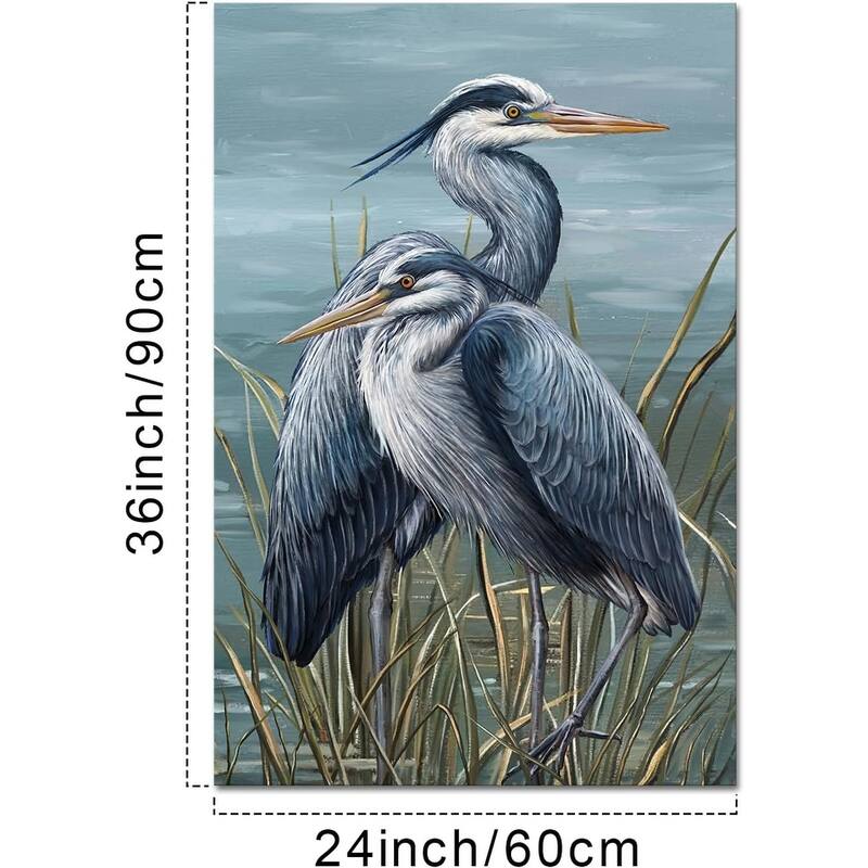 Watercolor Art Print of Blue Herons and Egrets
