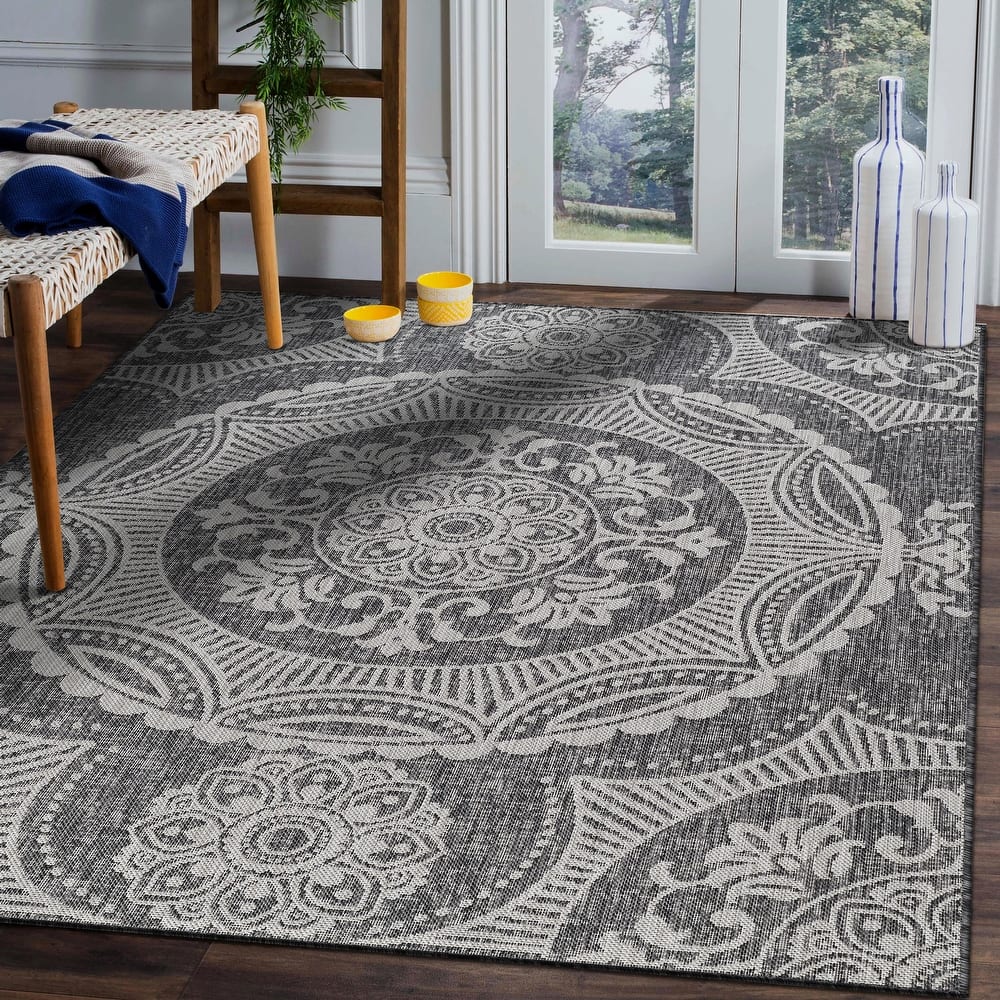 Beverly Rug Medallion Modern Indoor Outdoor Washable Area Rug