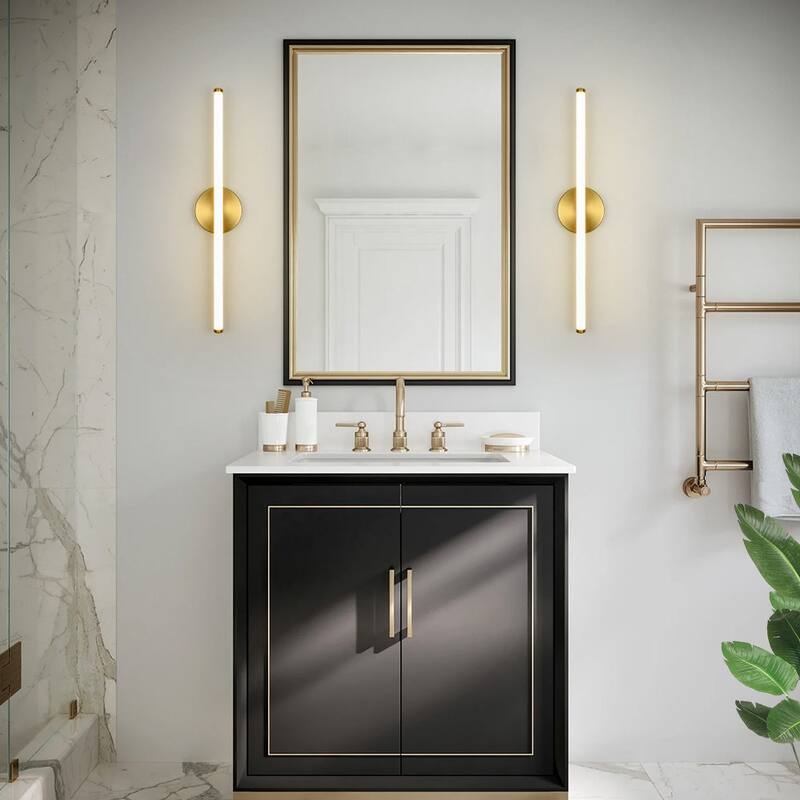 Minimalist 1-Light Dimmable LED Vanity Light Linear Metal Wall Sconce - N/A