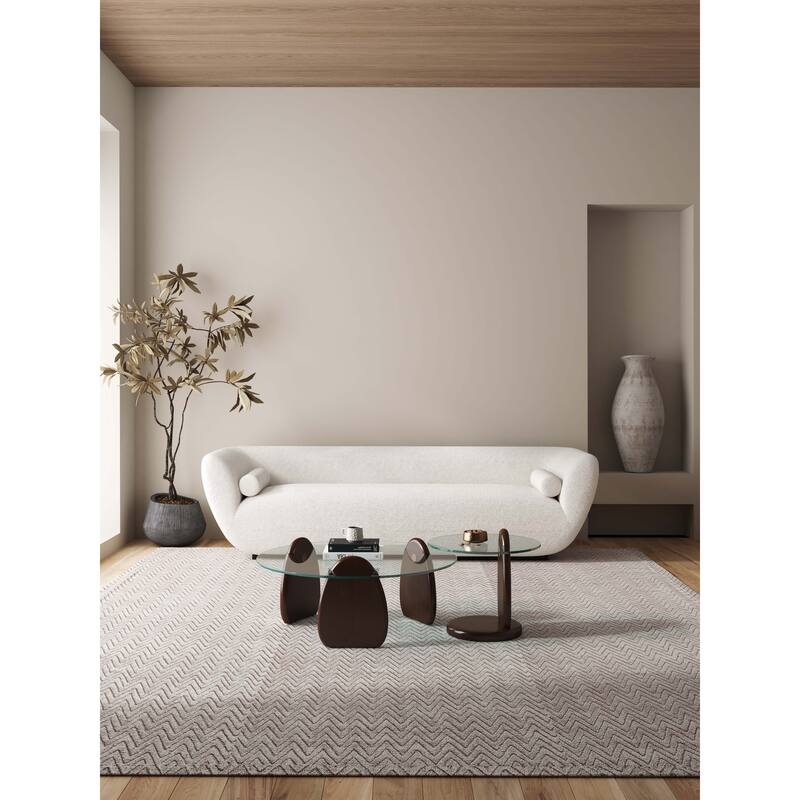 Manhattan Comfort Artesia 2-Piece Modern Table Set - Dark Walnut