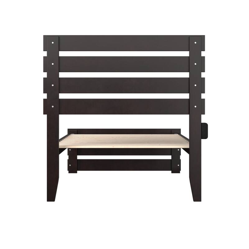 Twin Bed with Footboard - Rustic Recluse Espresso Finish - Solid Wood Bed Frame