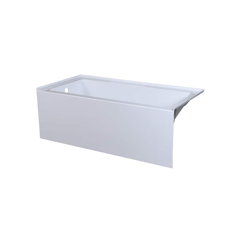Indigo Home Alcove Soaking Bathtub 30x60 inch Left Drain in Glossy White