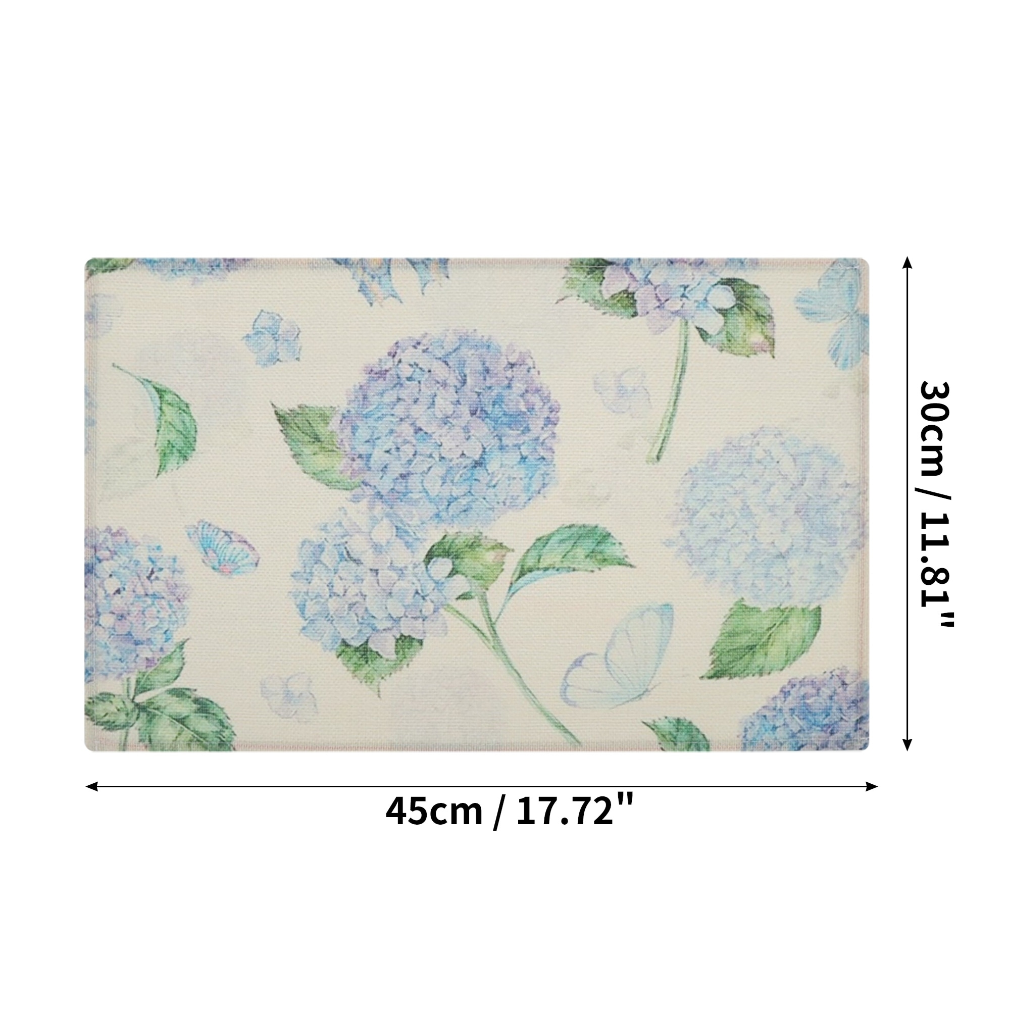 Rectangular Flower Print Placemat 4 Pcs - 17.72"x11.81"
