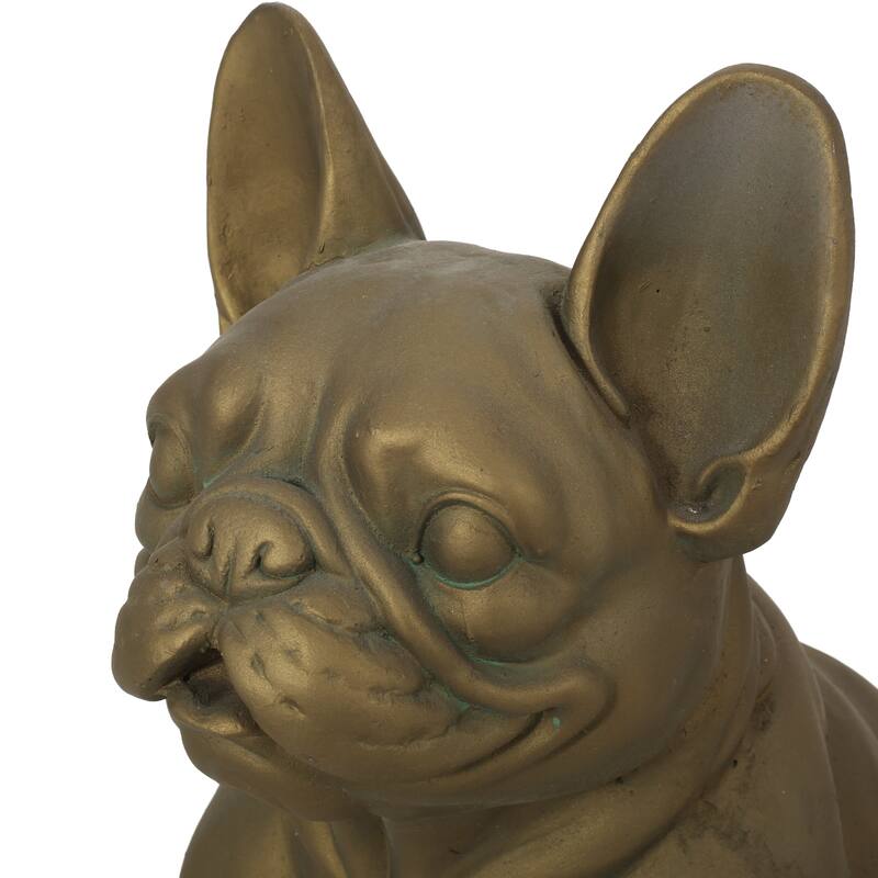 Roomfitters 17-Inch French Bulldog Garden Statue, Cast Stone Outdoor Dog Sculpture