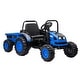 preview thumbnail 11 of 17, 12V Electric Ride-On Tractor for Kids with Trailer, Remote Control, Music, LED Lights, Battery Powered Toy Vehicle Blue