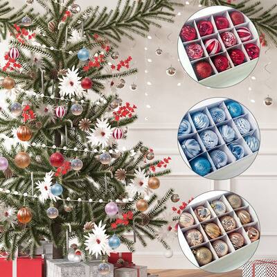 60mm Christmas Tree Colored Balls Decoration Ornaments Pendants 12pcs