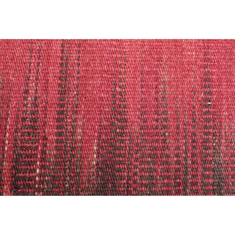 ECARPETGALLERY Flat-Weave Ankara FW Burgundy Wool Kilim - 5'4 x 7'10