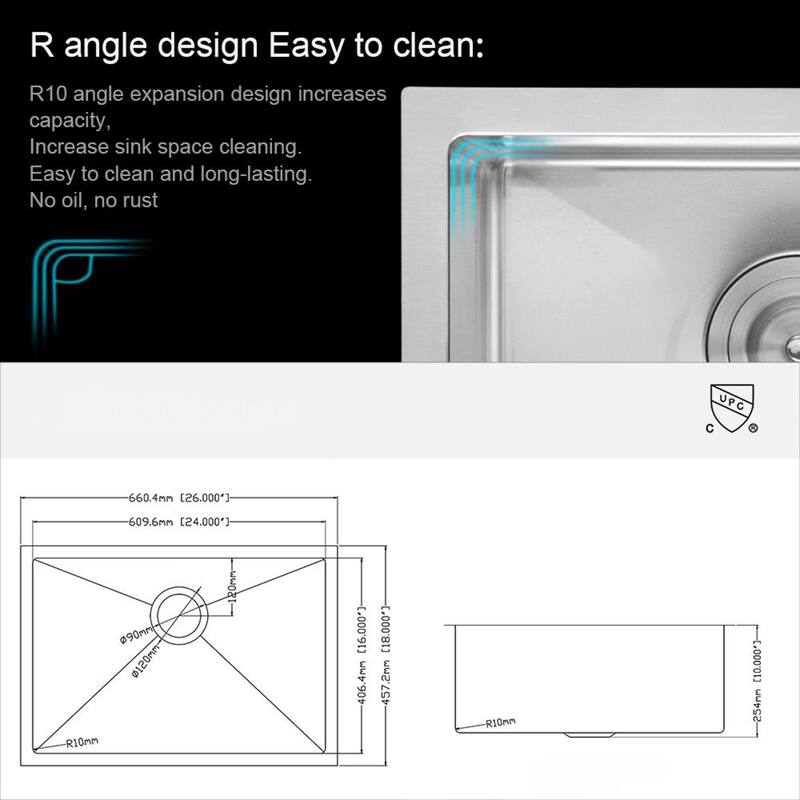 Undermount 16 Gauge Single Bowl Stainless Steel Kitchen Sink in Brushed Nickel