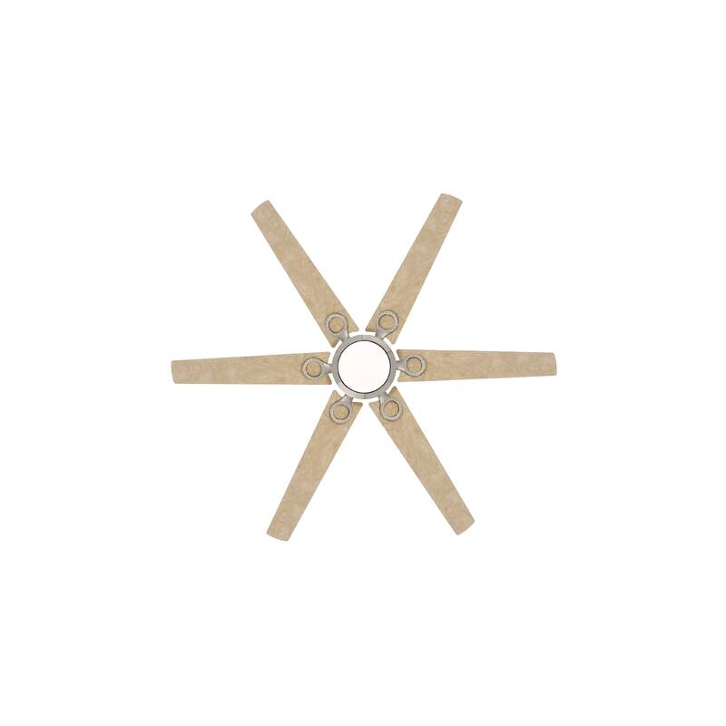 MLiAN 64 in. 6 Playwood Blade Dc Motor Indoor Downrod Gray Standard Ceiling Fan with Remote Integrated LED - 64''