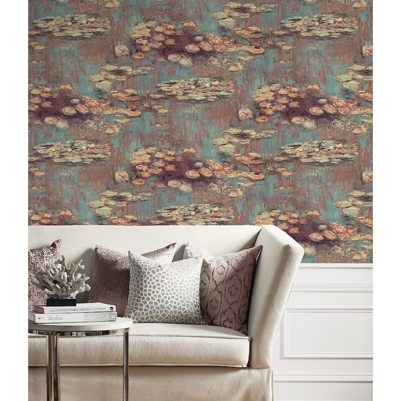 NextWall Lily Pond Peel and Stick Wallpaper