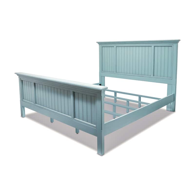 Monaco Solidwood Bed Blue/Teal - King