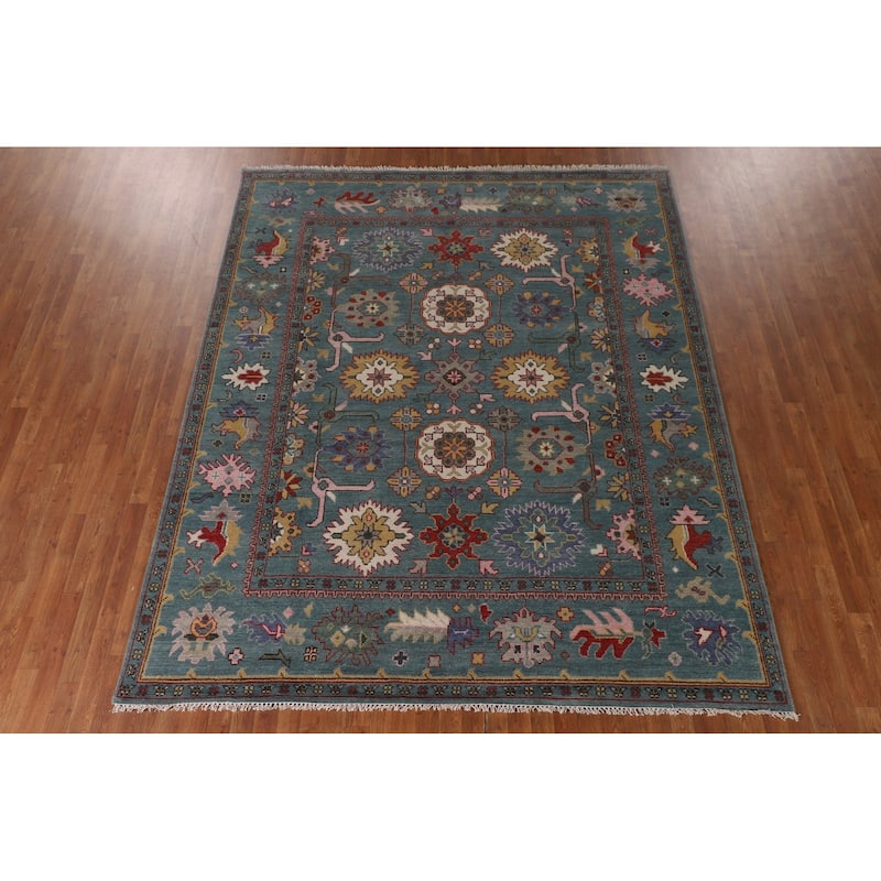 Oushak Indian Area Rug Handmade Wool Carpet - 8'2"x 9'11"