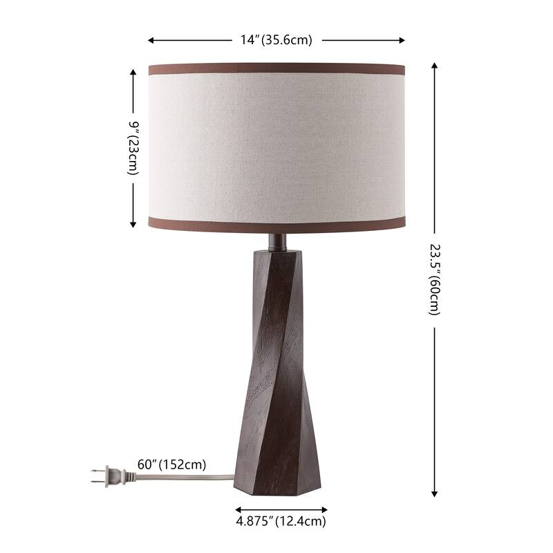 SAFAVIEH Lighting Enza, 24-inch, Resin Table Lamp - 14"W x 14"D x 24"H