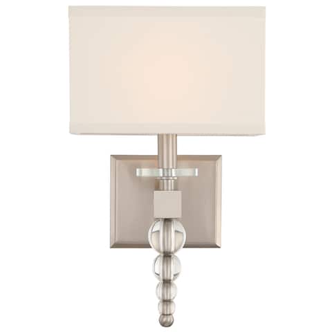 Clover 1 Light Brushed Nickel Wall Mount - 9.5'' W x 16'' H x 6.75'' D