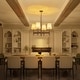 preview thumbnail 5 of 9, 29.5 in. Modern Classic Distressed Antique Brass 4-Light Chandelier with Light Brown Linen Cone Shade for Living & Dining Room