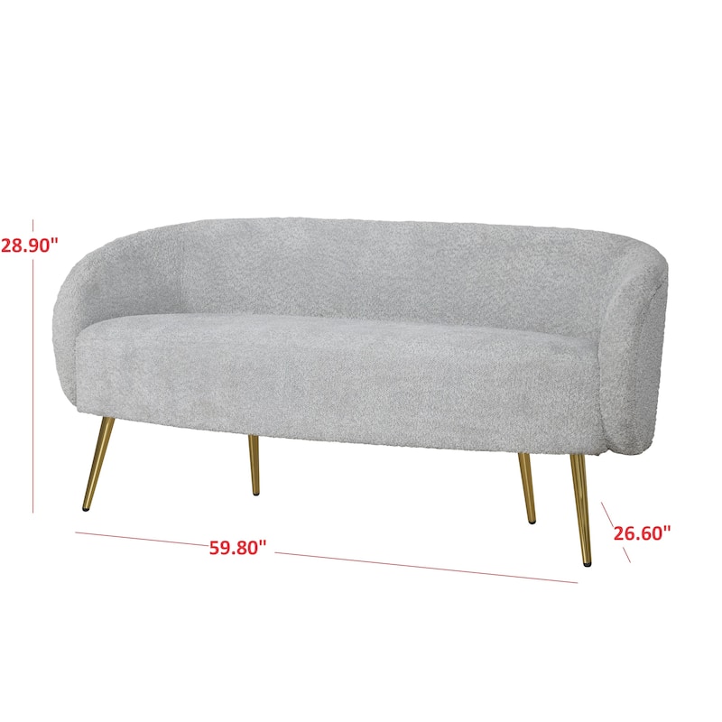 Molly Boucle Fabric Arm Chair with Ottoman
