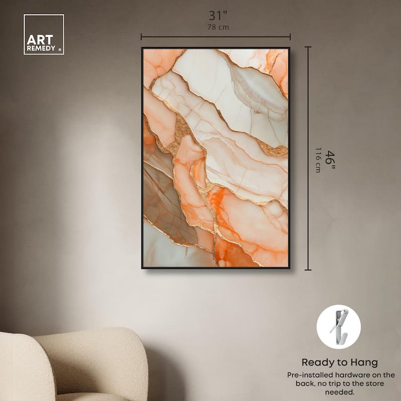 Peach Agate Flow Canvas by Art Remedy
