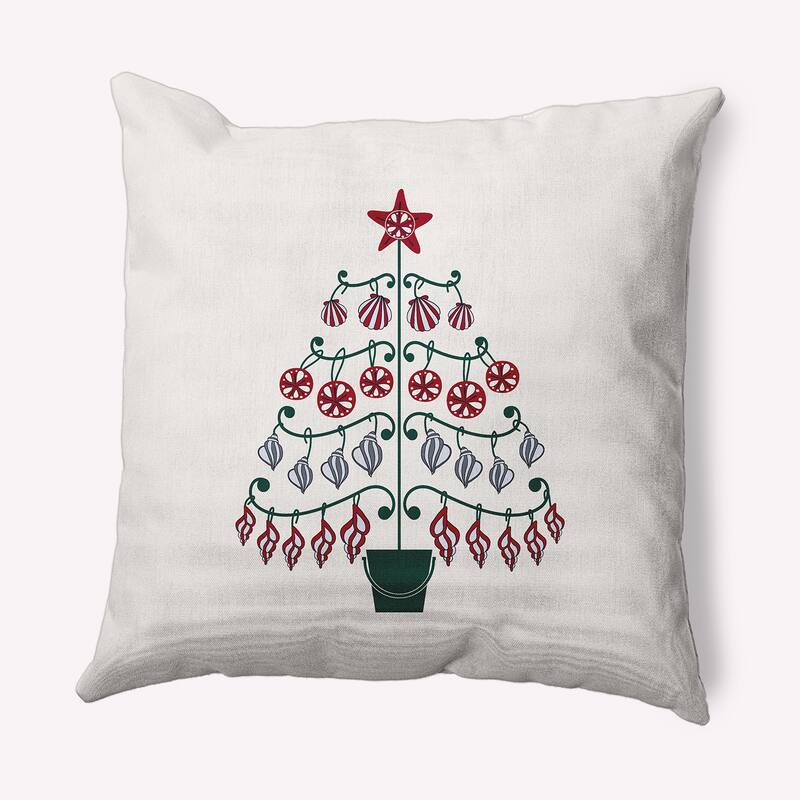 Beach Tree Christmas Soft Spun Polyester Decorative Throw Pillow - 16 x 16 - Christmas Green