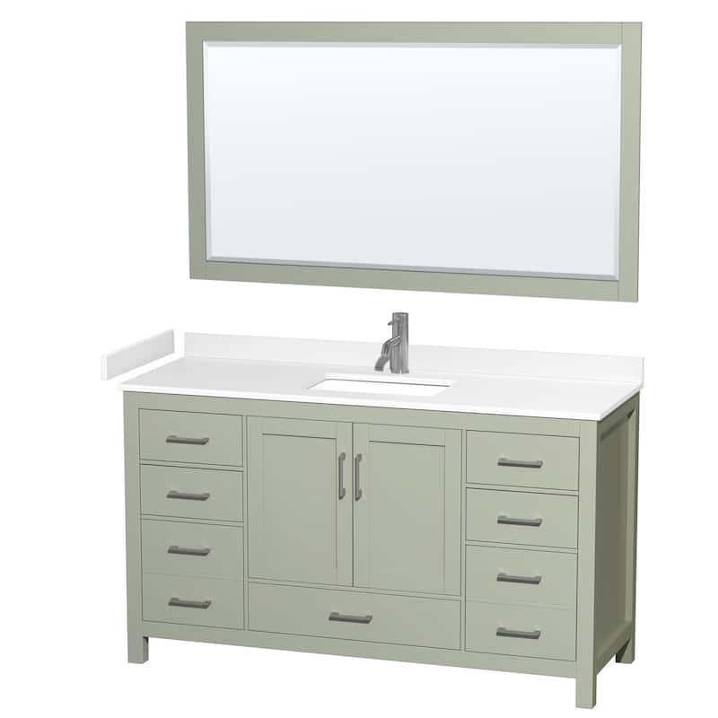 Wyndham Collection Sheffield 60" Single Bathroom Vanity, Carrara