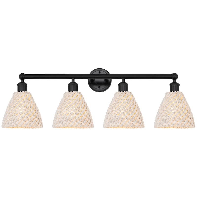 Innovations Lighting 616-4W-12-35 Bristol Natural Vanity Bristol - Matte Black / Natural