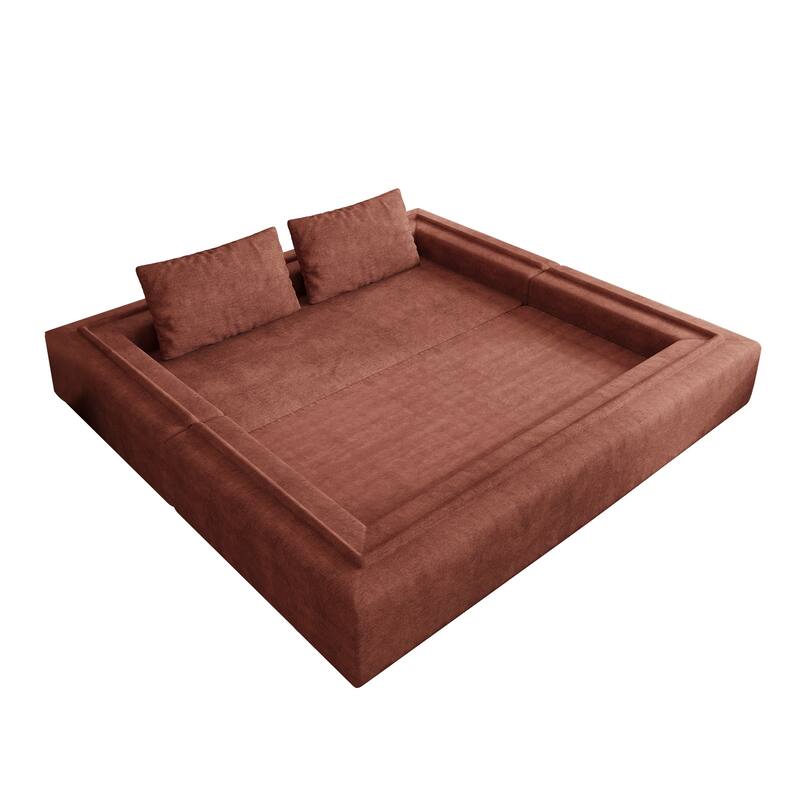 Sofa Bed with Rectangle Pillow and Cushions, Convertible Chair, Floor Couch and Sleeping Mattress, Folding