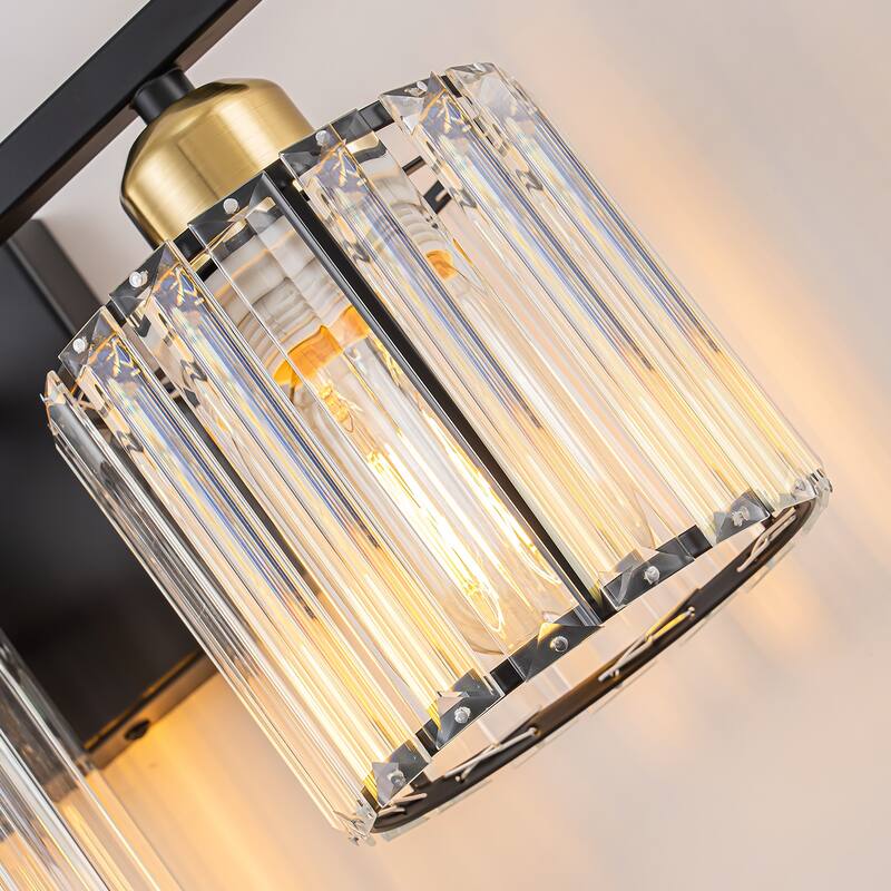 Starsky 3-Light 19inch Modern Bathroom Glass Crystal Vanity Light Wall Sconces