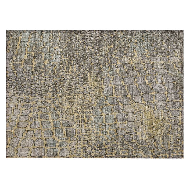 Machine Washable Indoor/ Outdoor Modern Cobble Chantille Rug