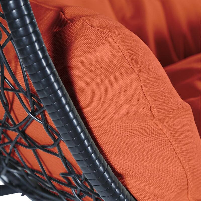 2-Person Outdoor Hanging Egg Chair with Teardrop Frame, Weather-Resistant Cotton Cushioned Seat for Patio and Indoor Use