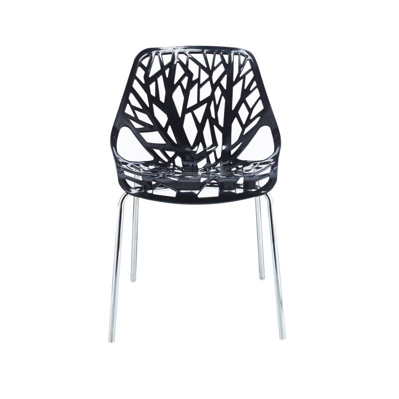 Porthos Home Paola Dining Chairs Set Of 4, Plastic Back, Iron Legs