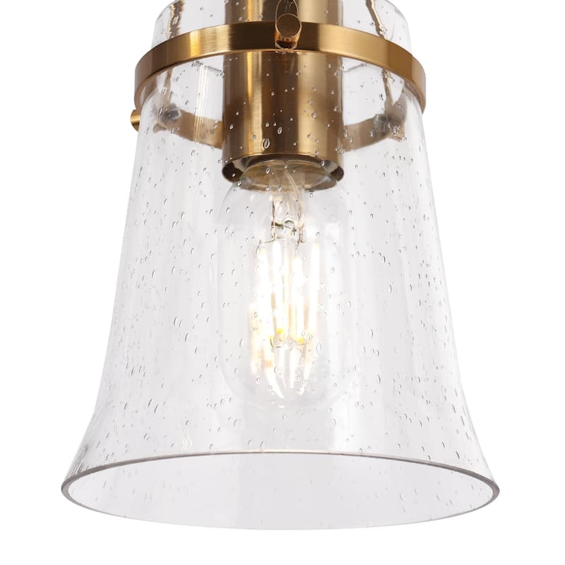 Haye Modern 5-Light Glass Chandelier Black Gold Island Lights for Dining Room - W 33.5" x D 5.5" x H 10"