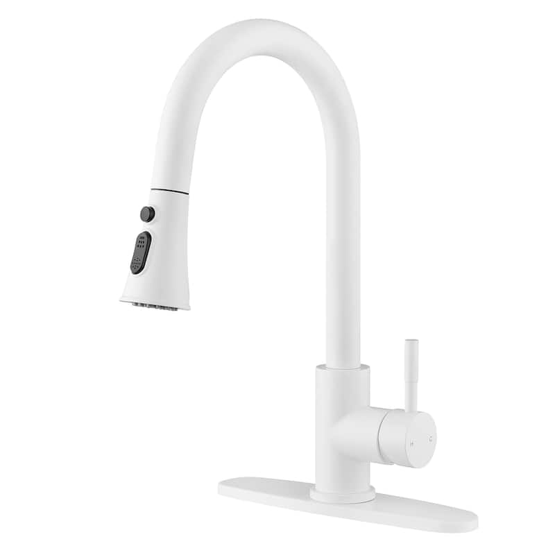 Single Handle Pull-down Sprayer Kitchen Faucet With Deck plate