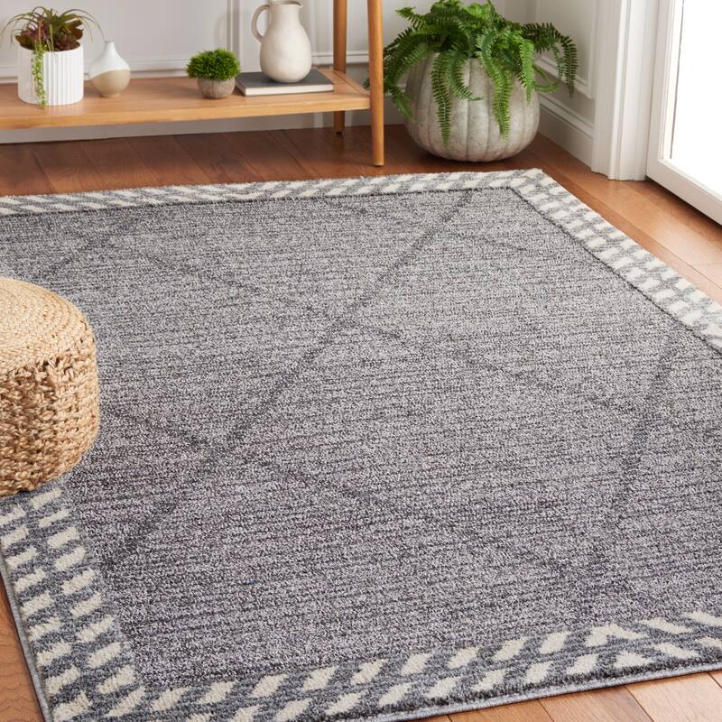 Martha Stewart Lucia Shag Lizuca Contemporary Rug - 5'1" x 7'6" - Grey/Ivory