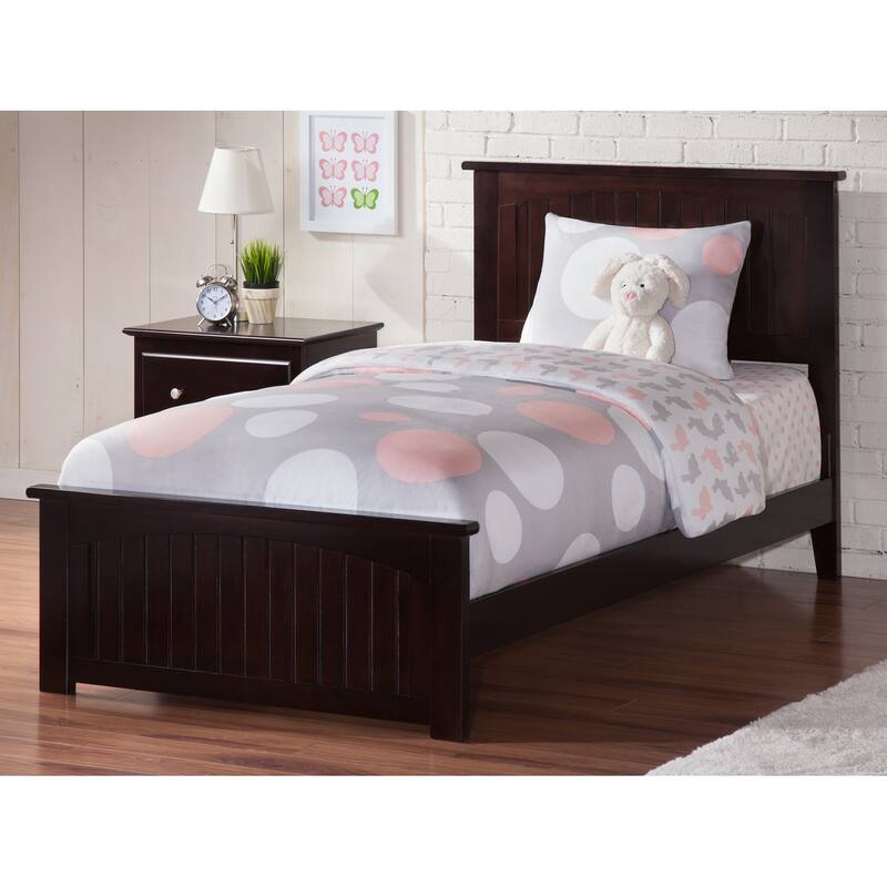 Traditional Bed Frame with Footboard - HomeStock Haven White Finish - Sleigh Style Platform Bed