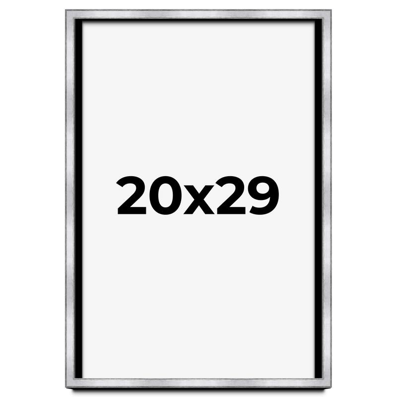 20x29 Shadow Box Frame Silver | 1.375 Inches Deep Real Wood