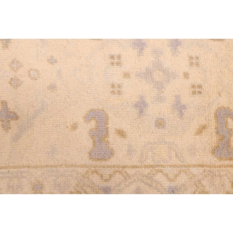 ECARPETGALLERY Hand-knotted Royal Oushak Cream Wool Rug - 2'7 x 13'7