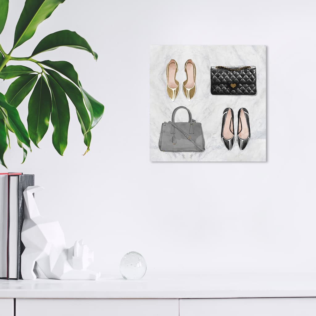 Wynwood Studio Prints Fashion and Glam My To Go To Styles Gold and Metallic Gold Glam Wall Art Canvas Print