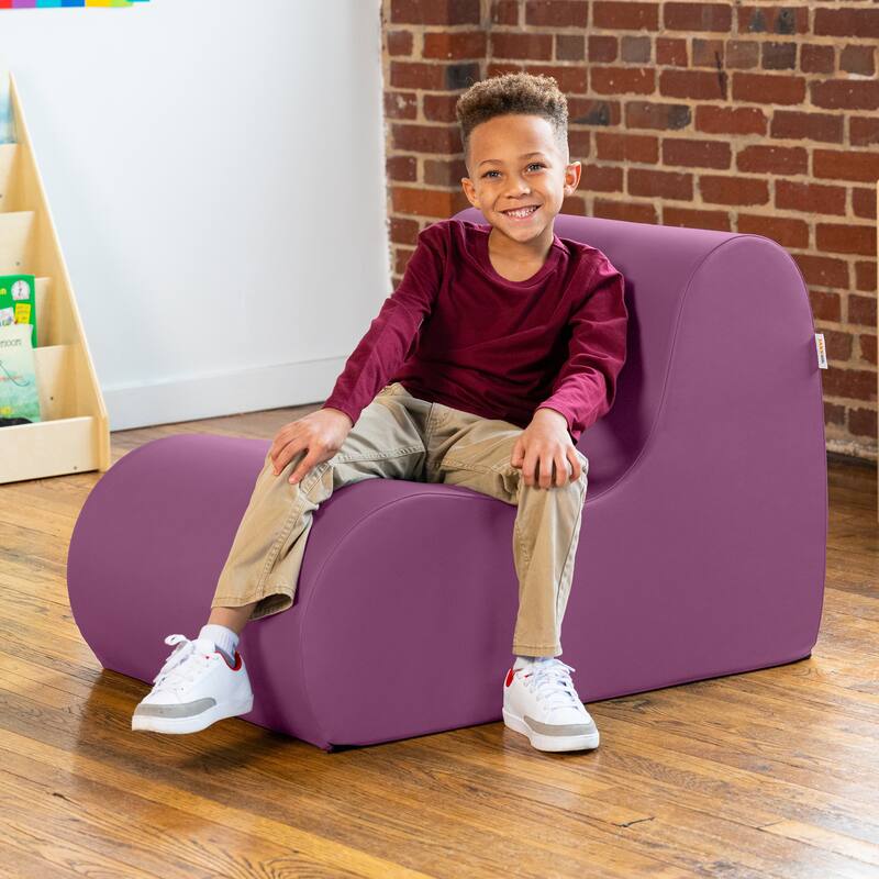 Midtown Foam Classroom Chair, Medium Size - For Elementary to Middle School Kids - Premium Vinyl - Royal Blue