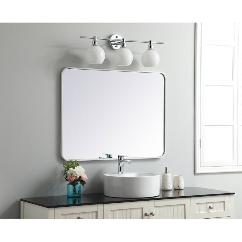 Ezra Soft Corner Metal Rectangular Mirror