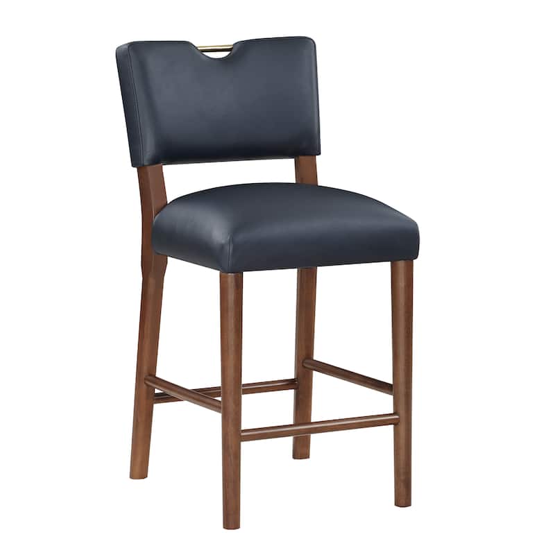 Belinda Counter Height Bar Stool - by Greyson Living - Midnight Blue Faux Leather