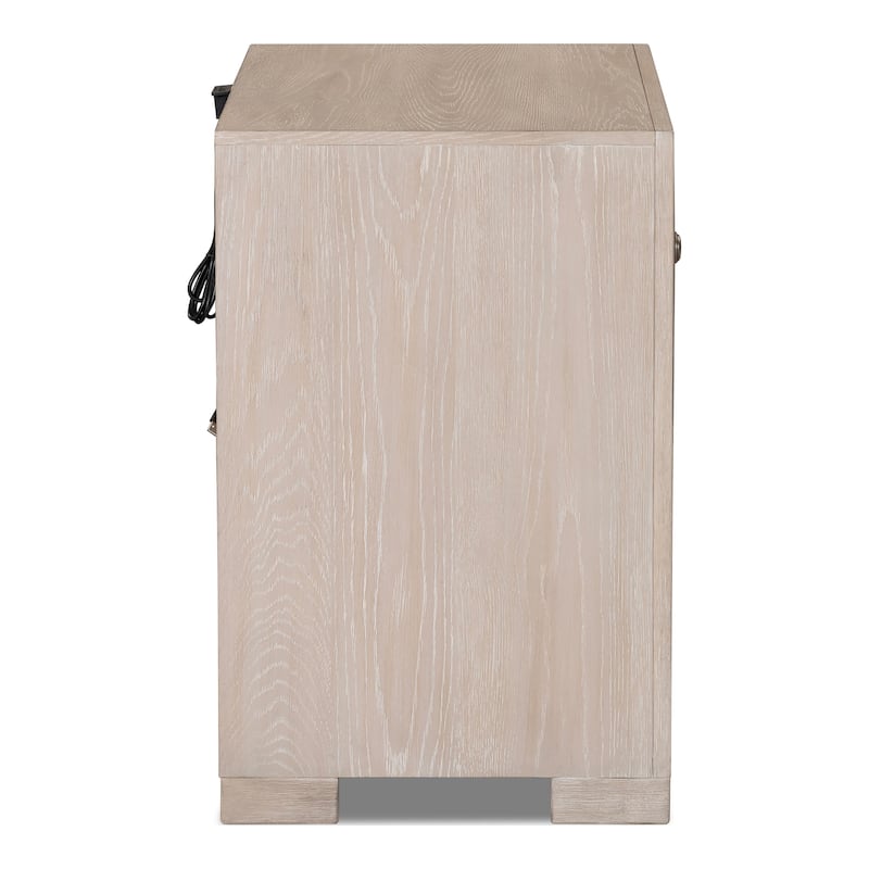 Furniture of America Durem Modern Classic Wood 3-Drawer Nightstand with USB Ports