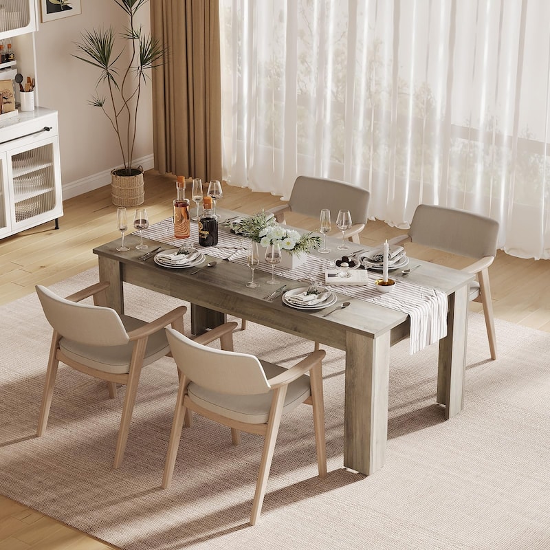63 Inch Dining Table, Rectangular Dining Table for Kitchen